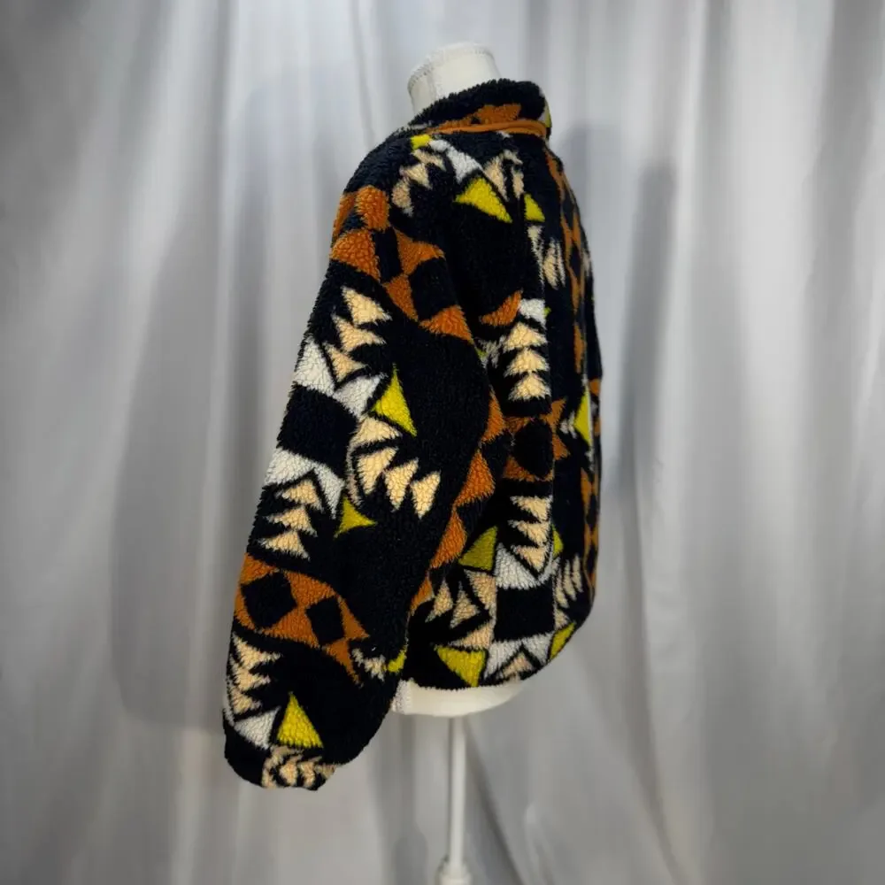 Free People Rocky Ridge Fleece Jacket XS Geometric Tribal Sportif Festival Boho - Picture 11 of 16